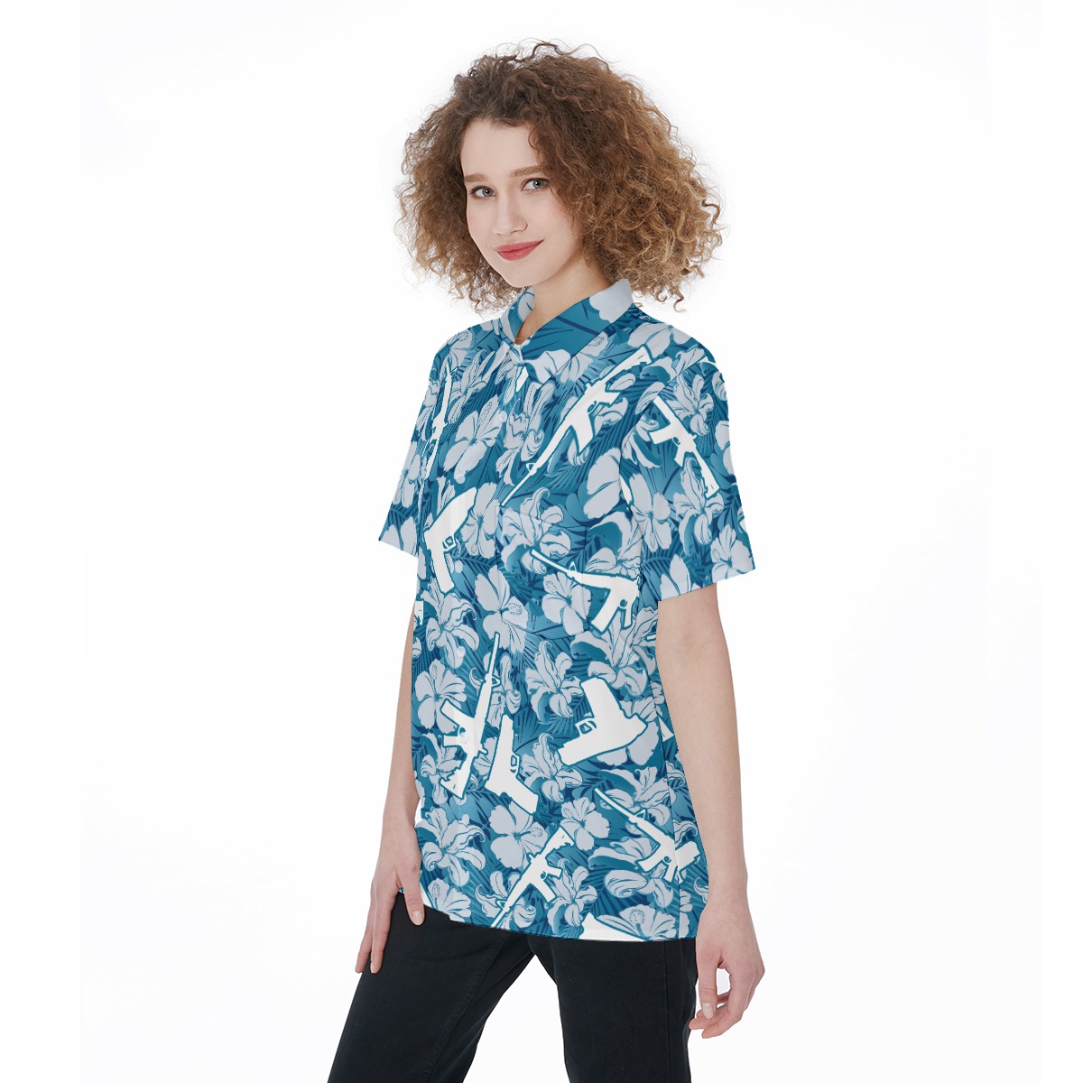 Unique Gun Hawaiian Shirt For Women