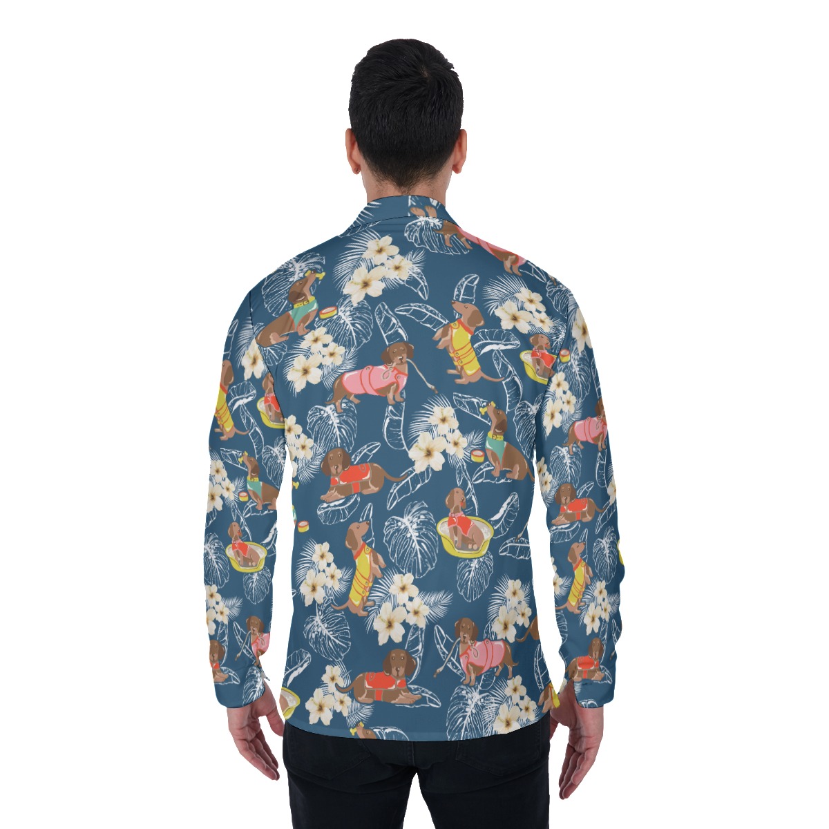 Dachshund Long Sleeve Hawaiian Shirt