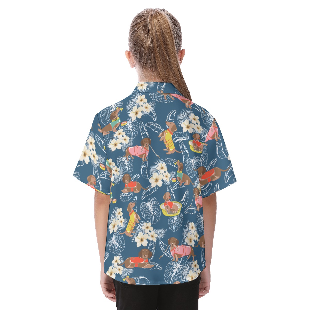 Cute Dachshund Aloha Shirt For Kids