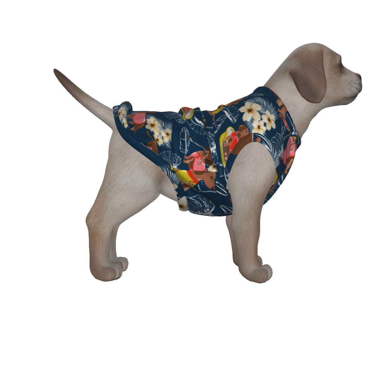 Blue Dachshund Hawaiian Shirt For Dogs