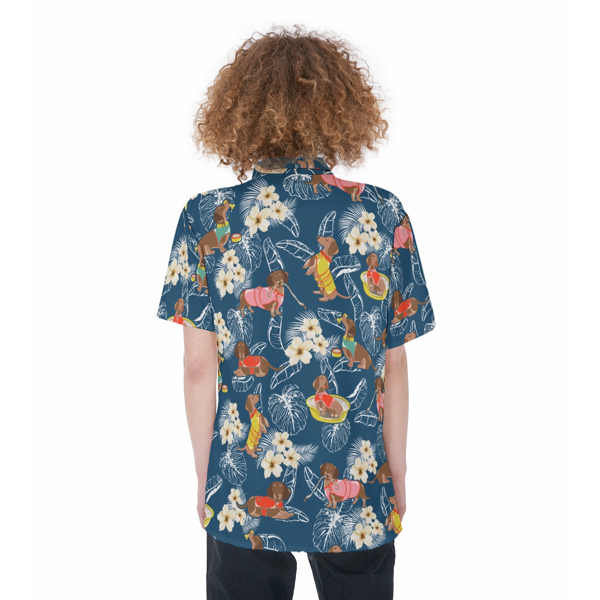 Floral Dachshund Aloha Shirt For Women