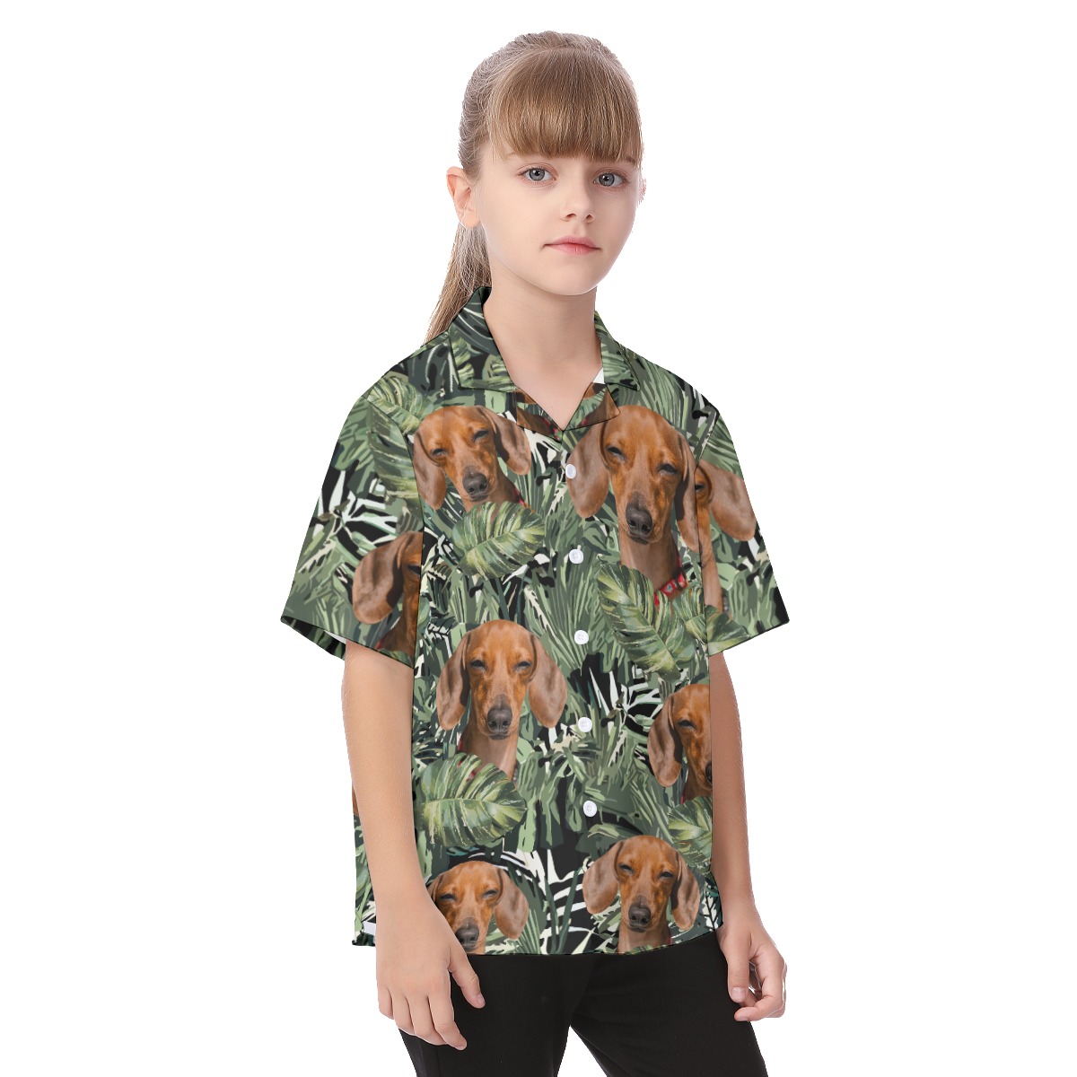Dachshund Aloha Shirt For Kids