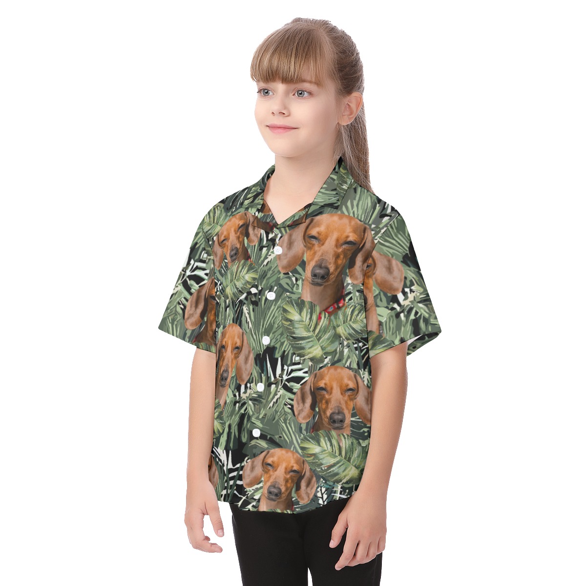 Dachshund Aloha Shirt For Kids