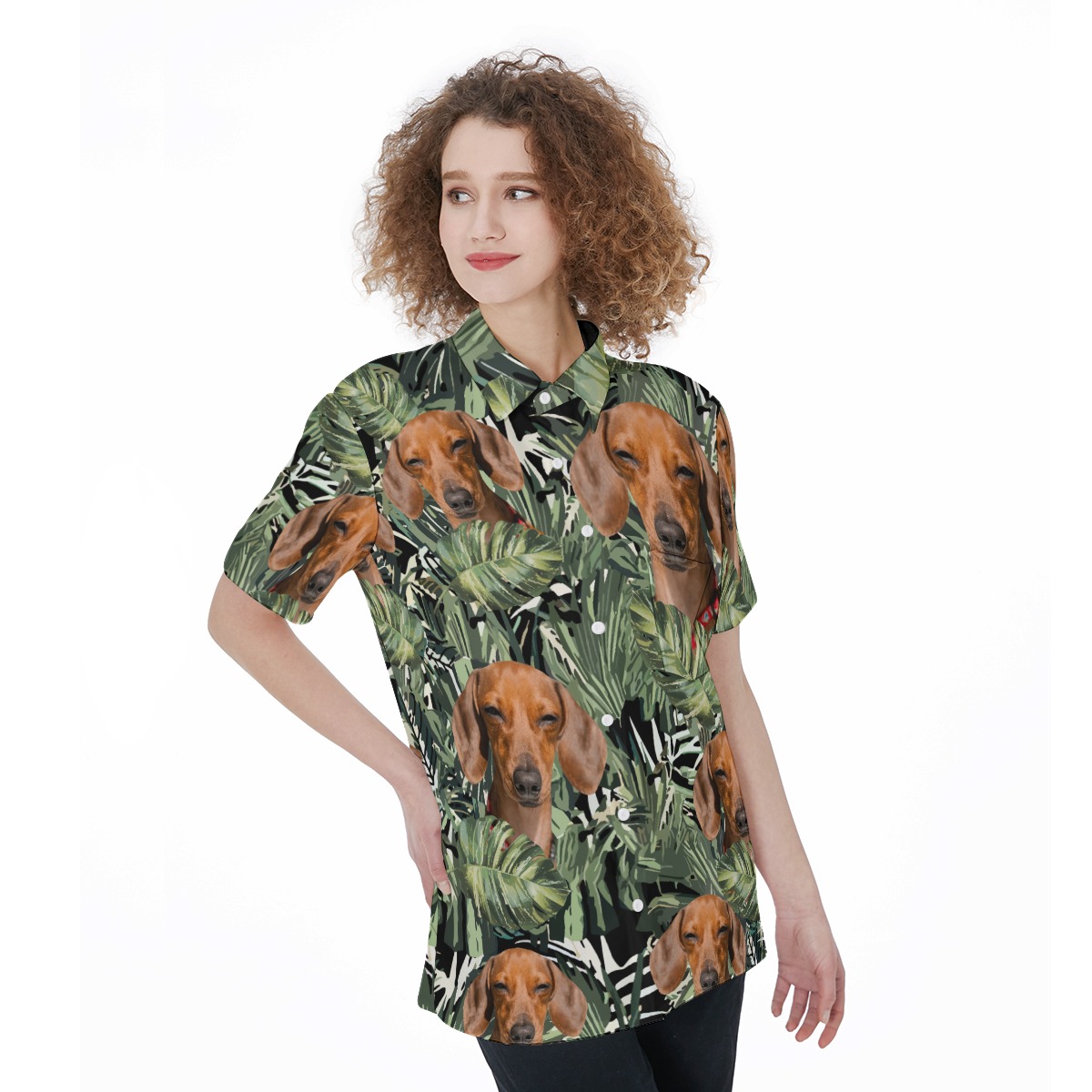 Dachshund Tropical Women's Hawaiian Shirt