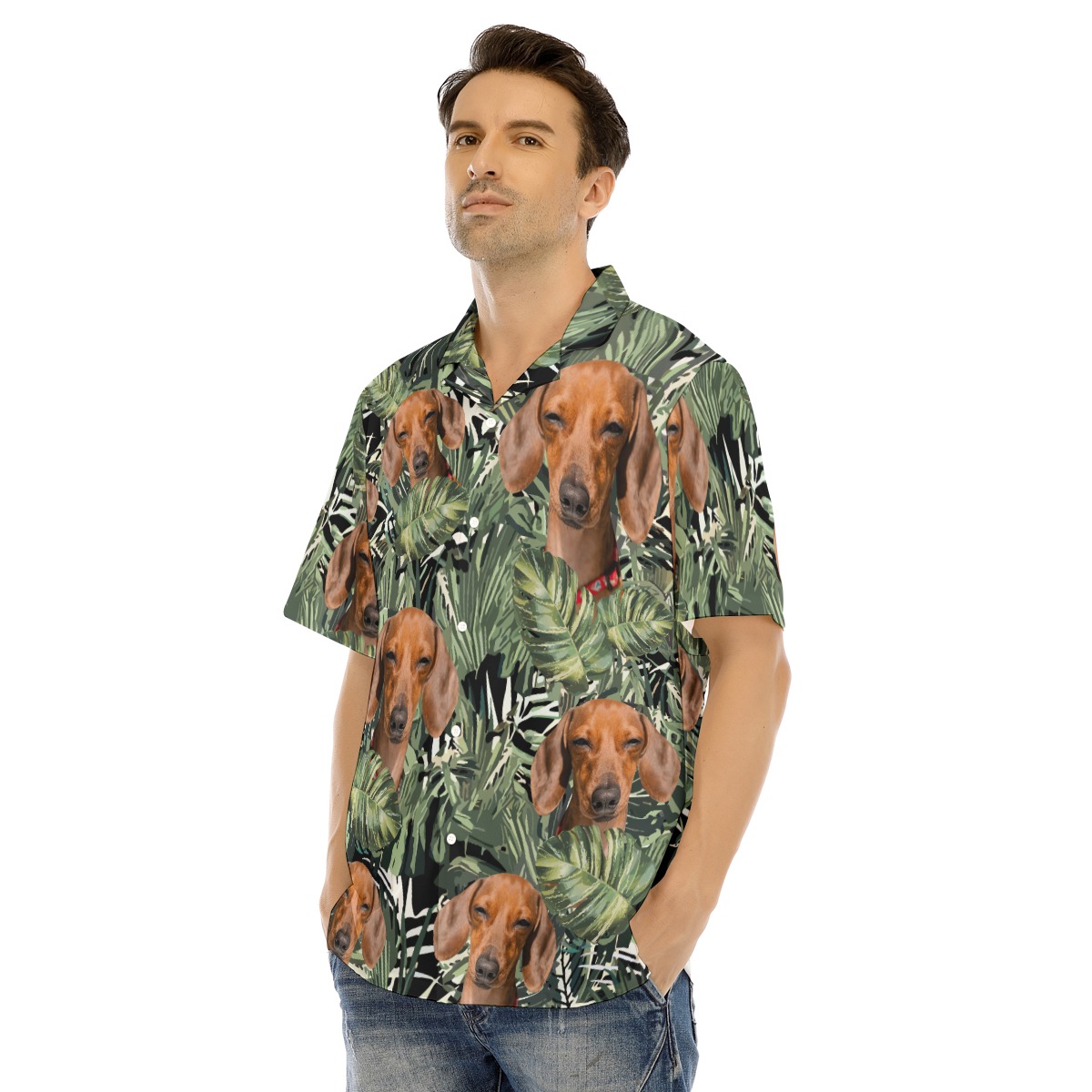 Tropical Dachshund Hawaiian Shirt For Men