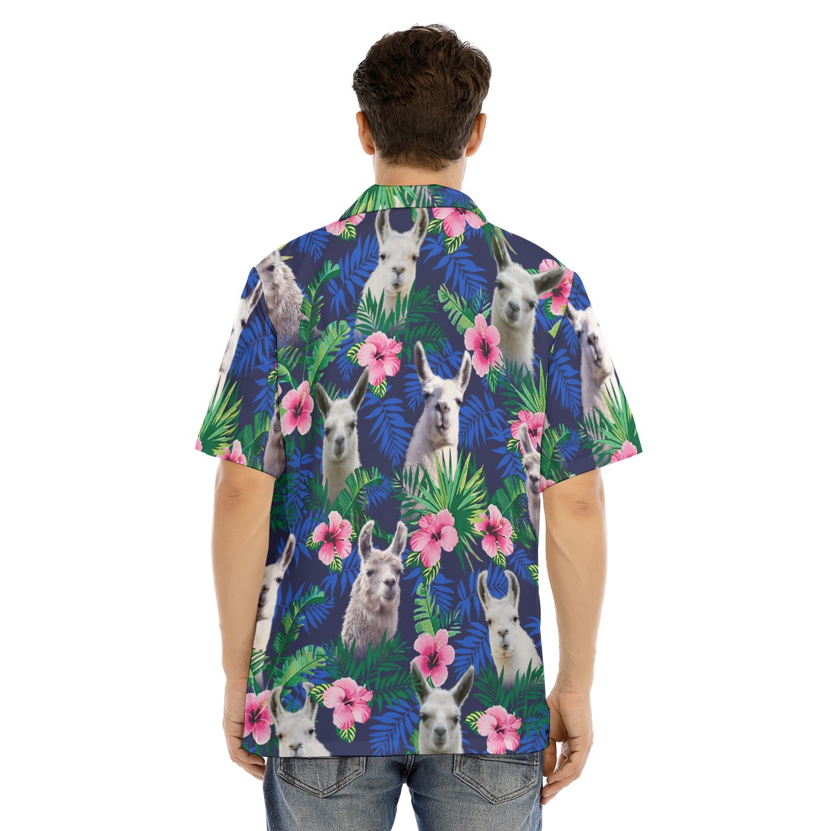 Llama Floral Hawaiian Shirt For Men