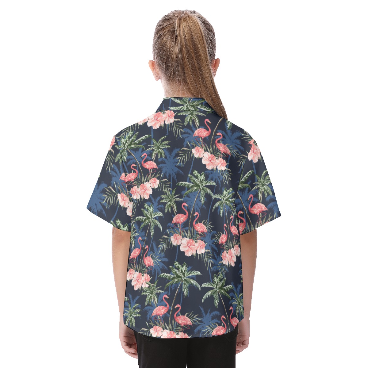Floral Flamingo Hawaiian Shirt For Kids