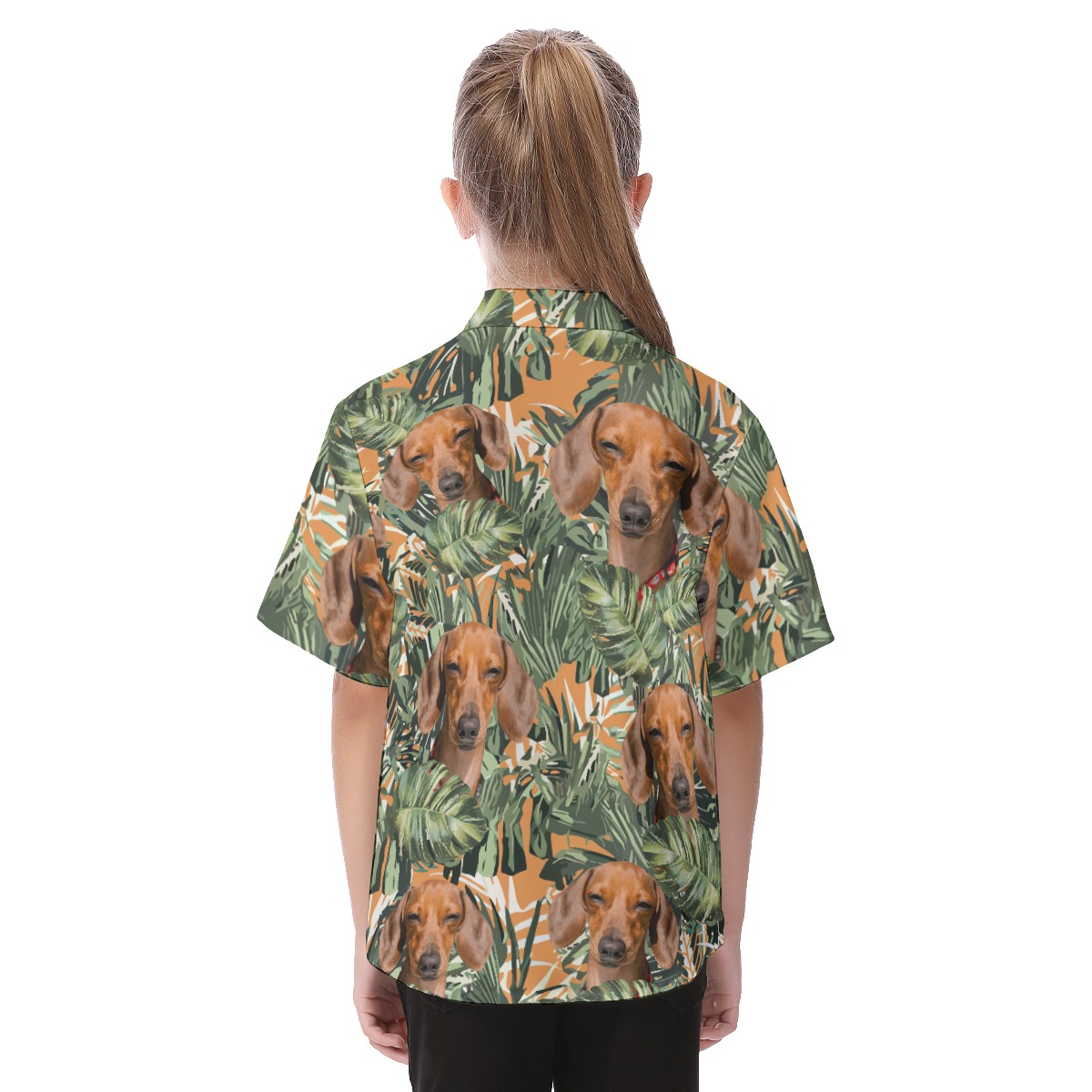 Dachshund Tropical Kid's Hawaiian Shirt