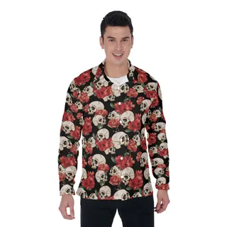 Cool Goth Floral Long Sleeve Hawaiian Shirt