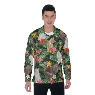 Cat Long Sleeve Hawaiian Shirt For Men