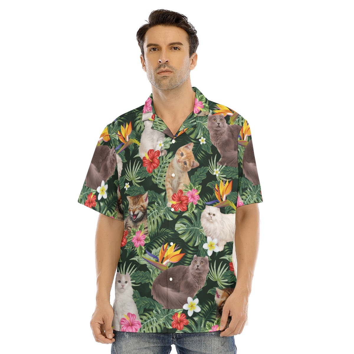 Cat Hawaiian Shirt For Men | Funny Hawaiian Shirt - variant image 1