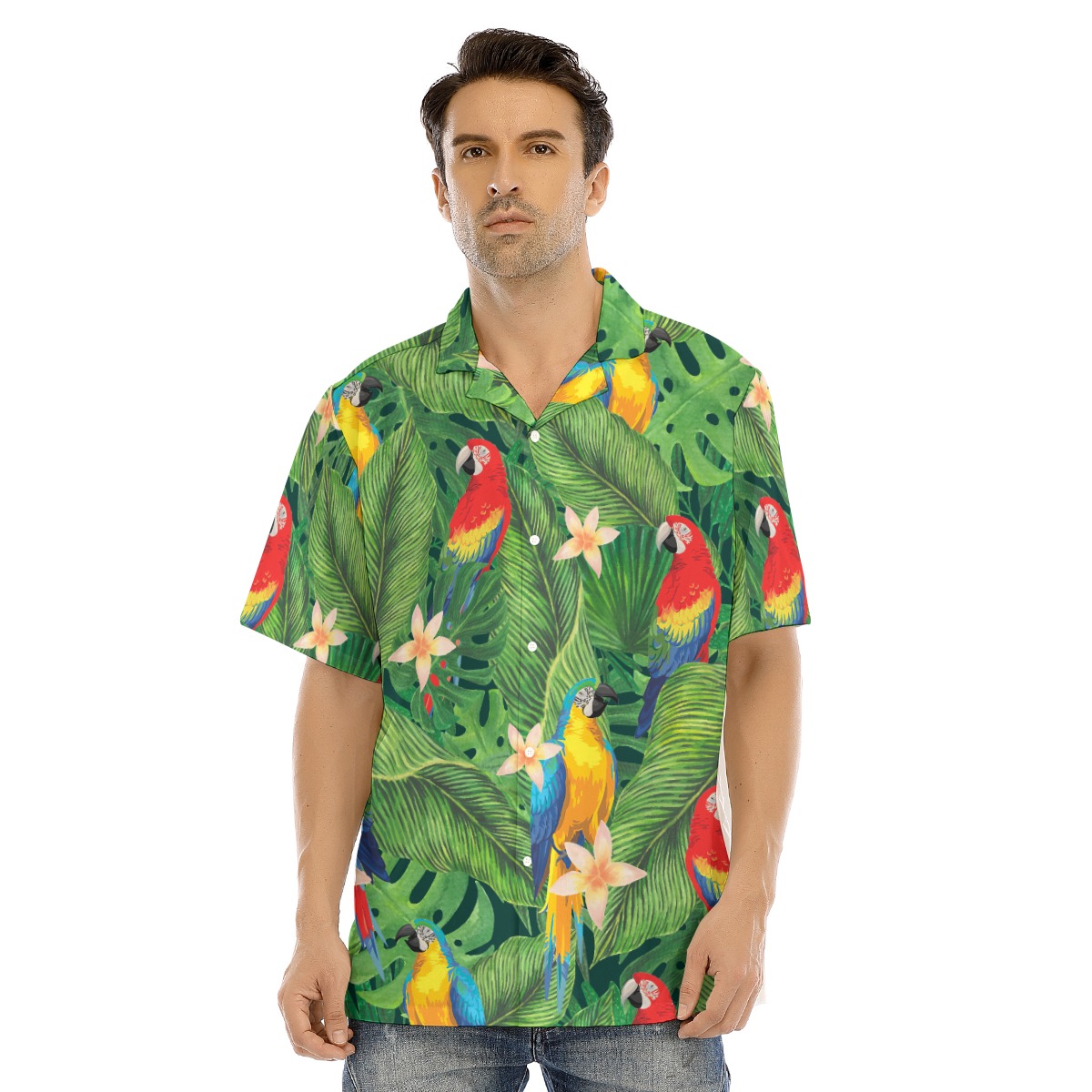 Tropical Parrots Men's Hawaiian Shirt - variant image 1