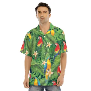 Tropical Parrots Men's Hawaiian Shirt