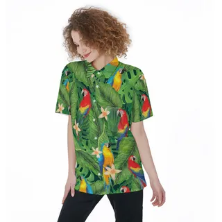 Women's Parrot Tropical Hawaiian Shirt