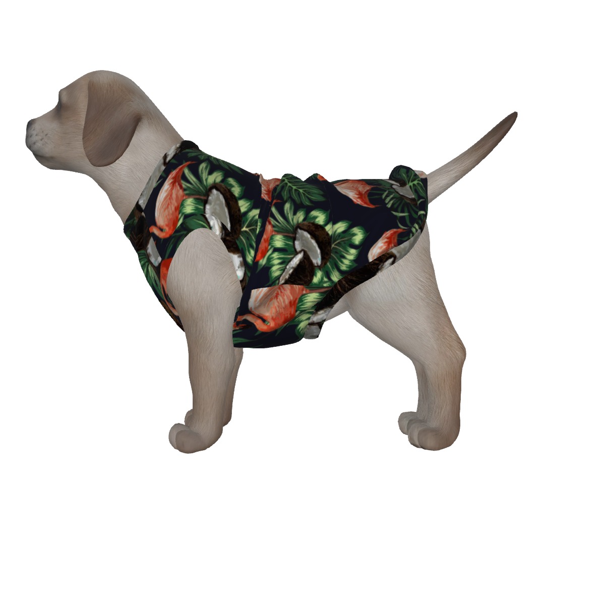 Flamingo And Coconut Aloha Matching Shirt For Dogs - variant image 1
