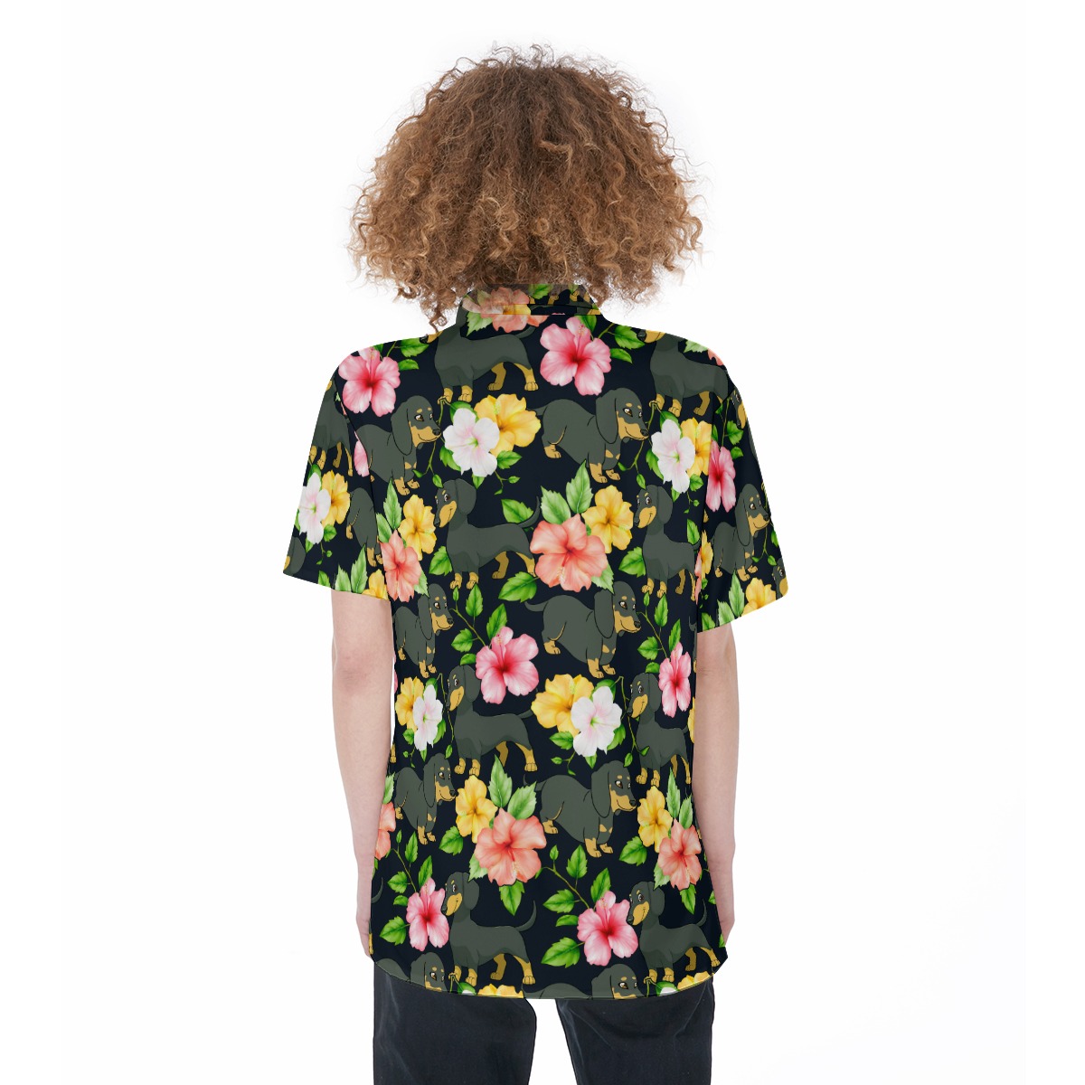 Dachshund Hibiscus Tropical Shirt For Women | Dachshund Aloha Shirt For Dog Lovers