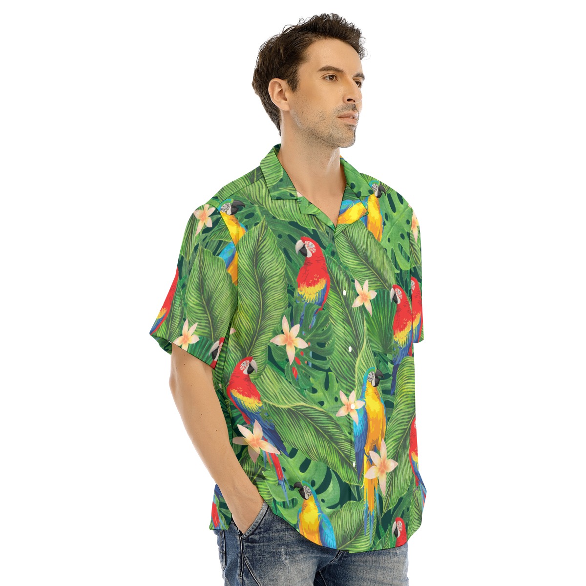 Tropical Parrots Men's Hawaiian Shirt