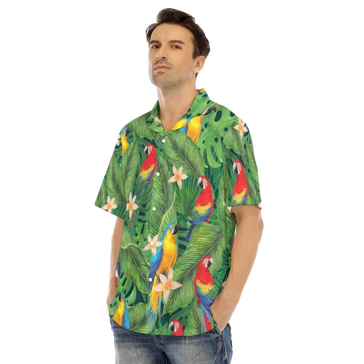 Tropical Parrots Men's Hawaiian Shirt