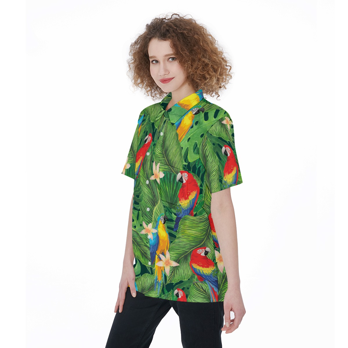 Women's Parrot Tropical Hawaiian Shirt