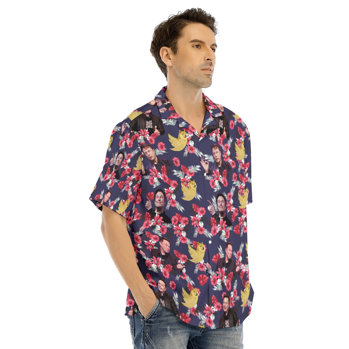 Funny Dogecoin Twitter Elon Musk Hawaiian Shirt