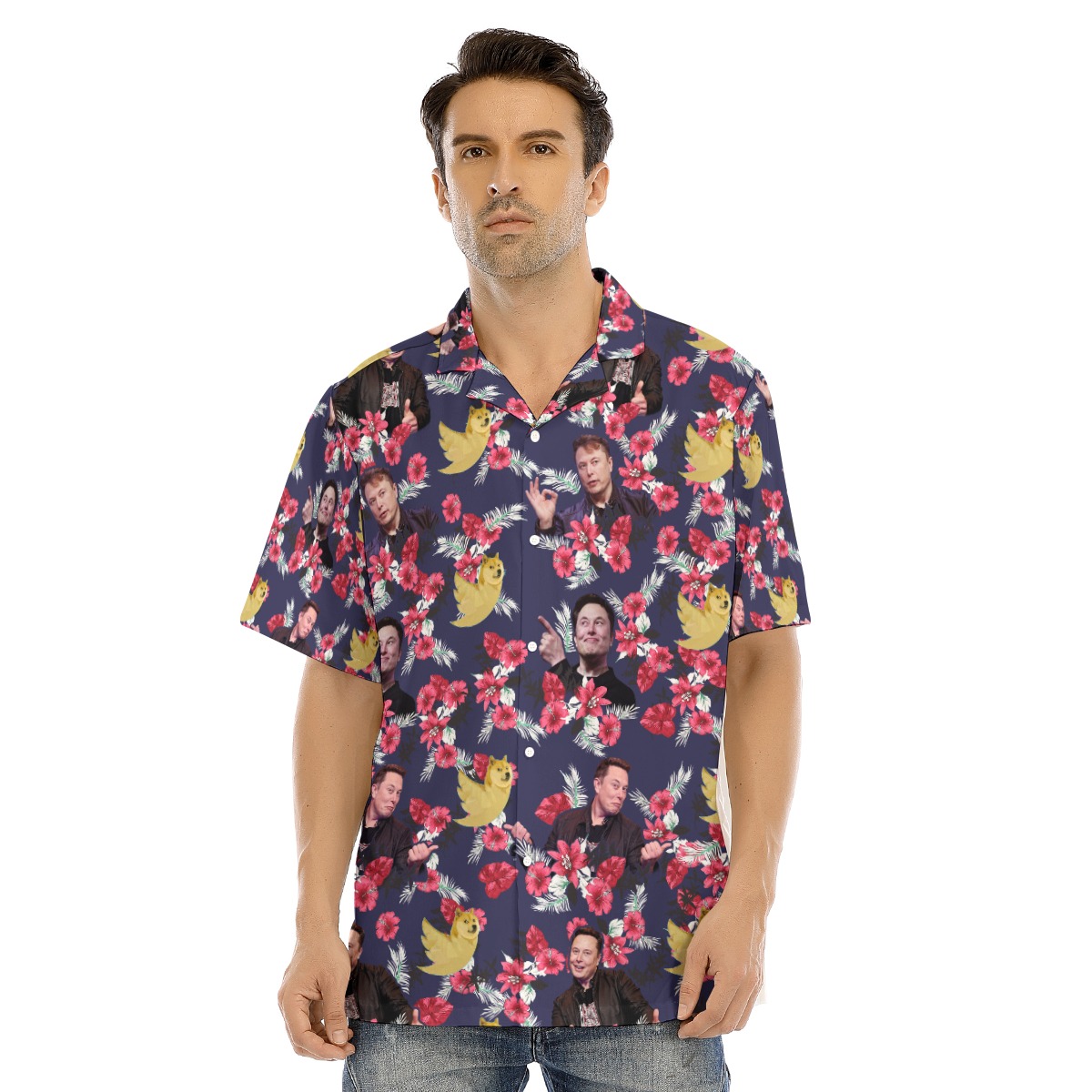 Funny Dogecoin Twitter Elon Musk Hawaiian Shirt