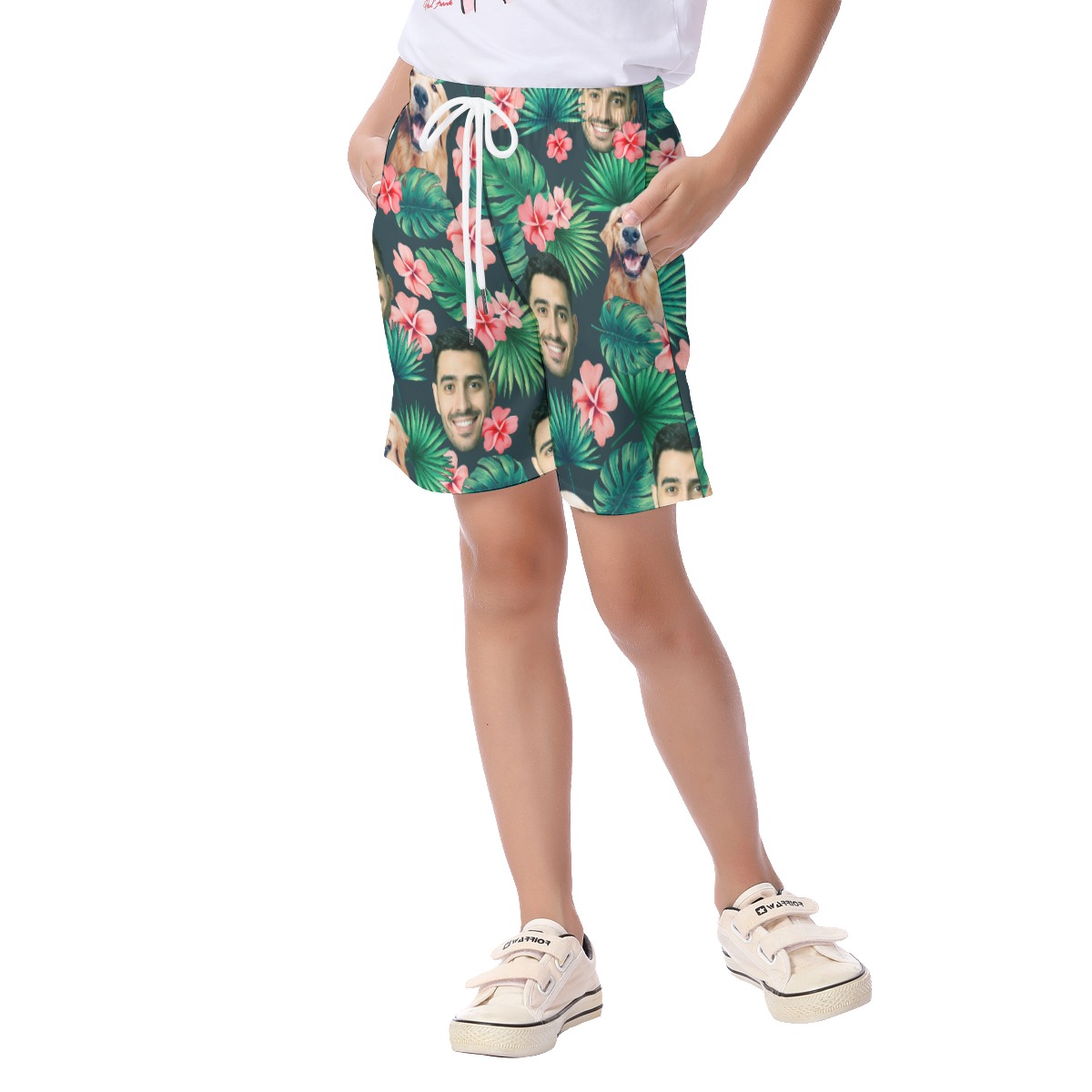 Funny Custom Face Summer Swim Shorts For Boys