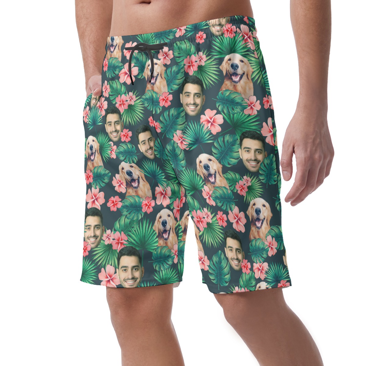 Custom Face Hawaiian Swim Trucks | Tropical Hawaiian Men Shorts With Custom Face