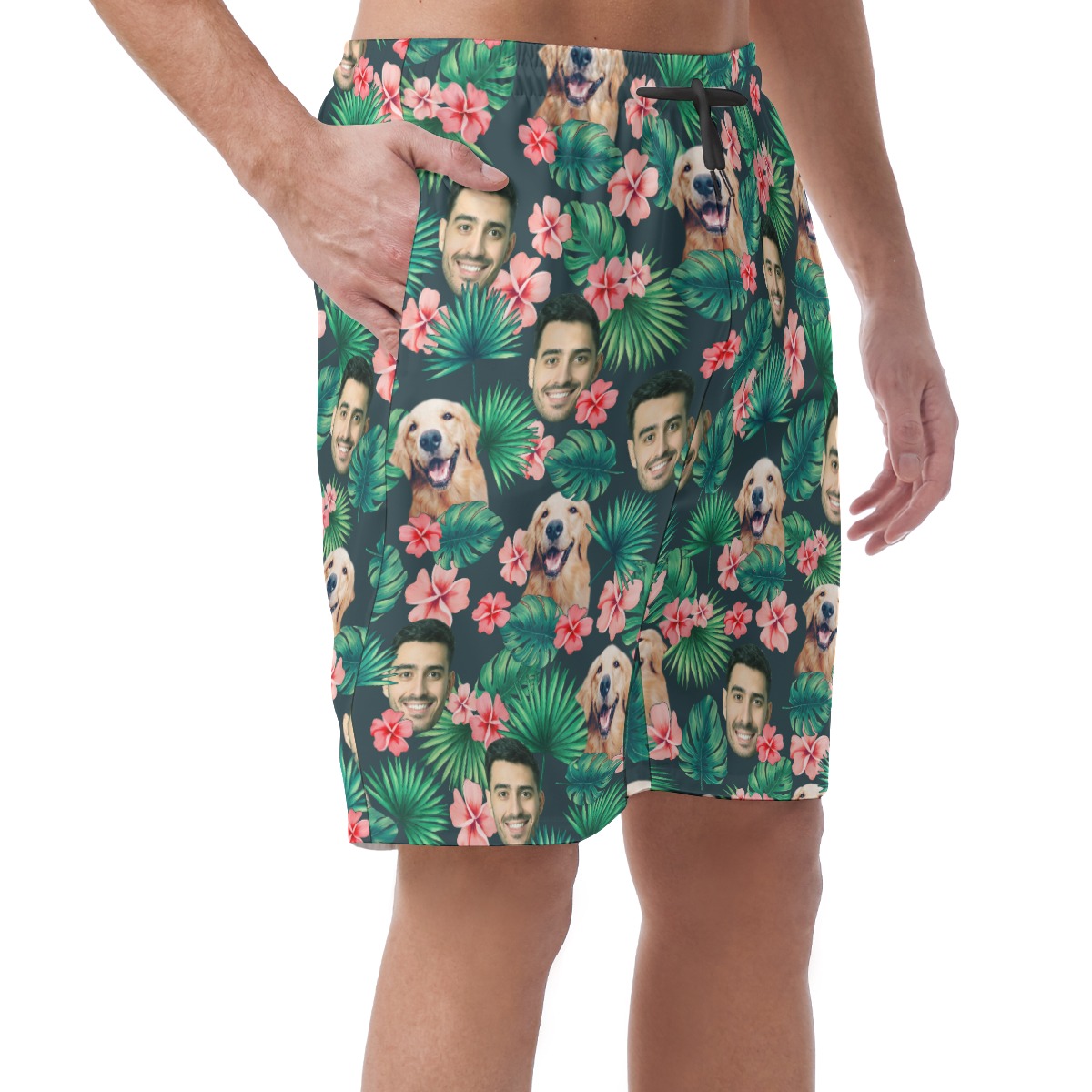 Custom Face Hawaiian Swim Trucks | Tropical Hawaiian Men Shorts With Custom Face