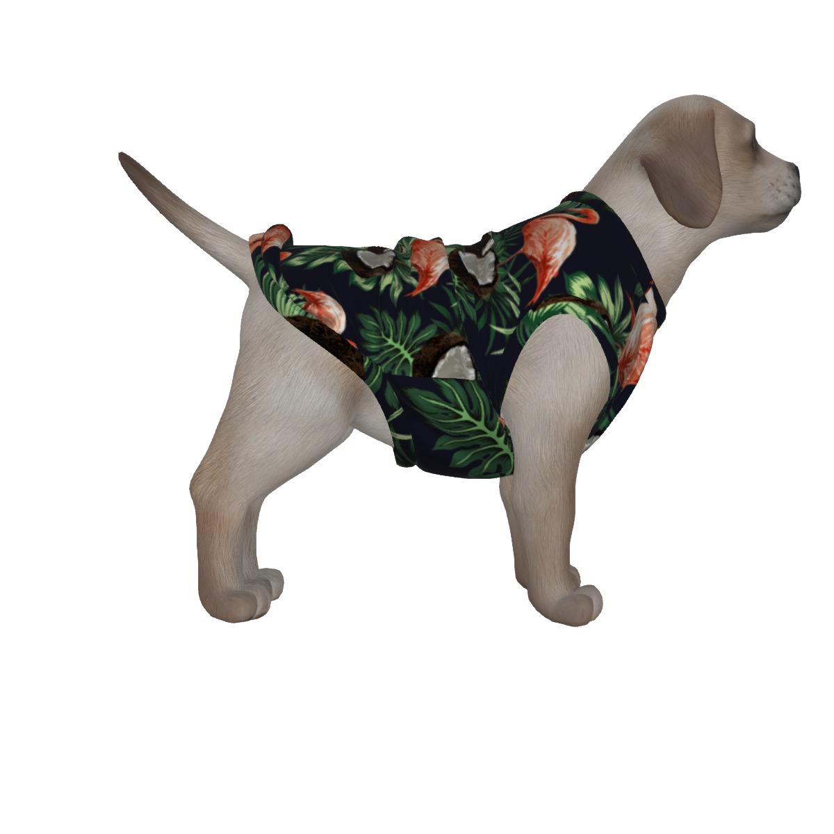Flamingo And Coconut Aloha Matching Shirt For Dogs