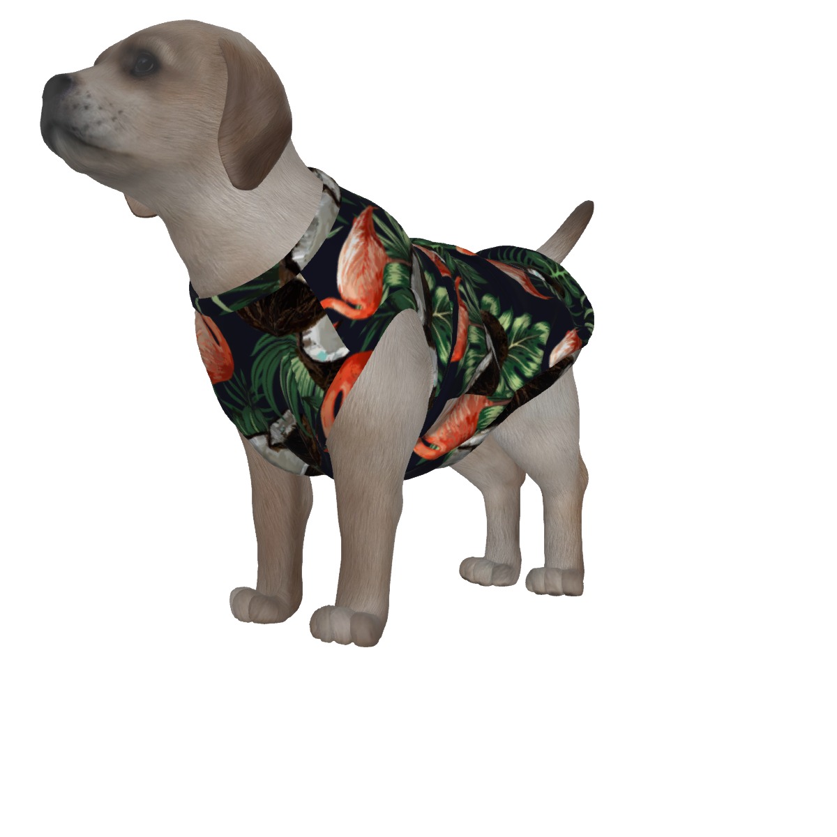 Flamingo And Coconut Aloha Matching Shirt For Dogs