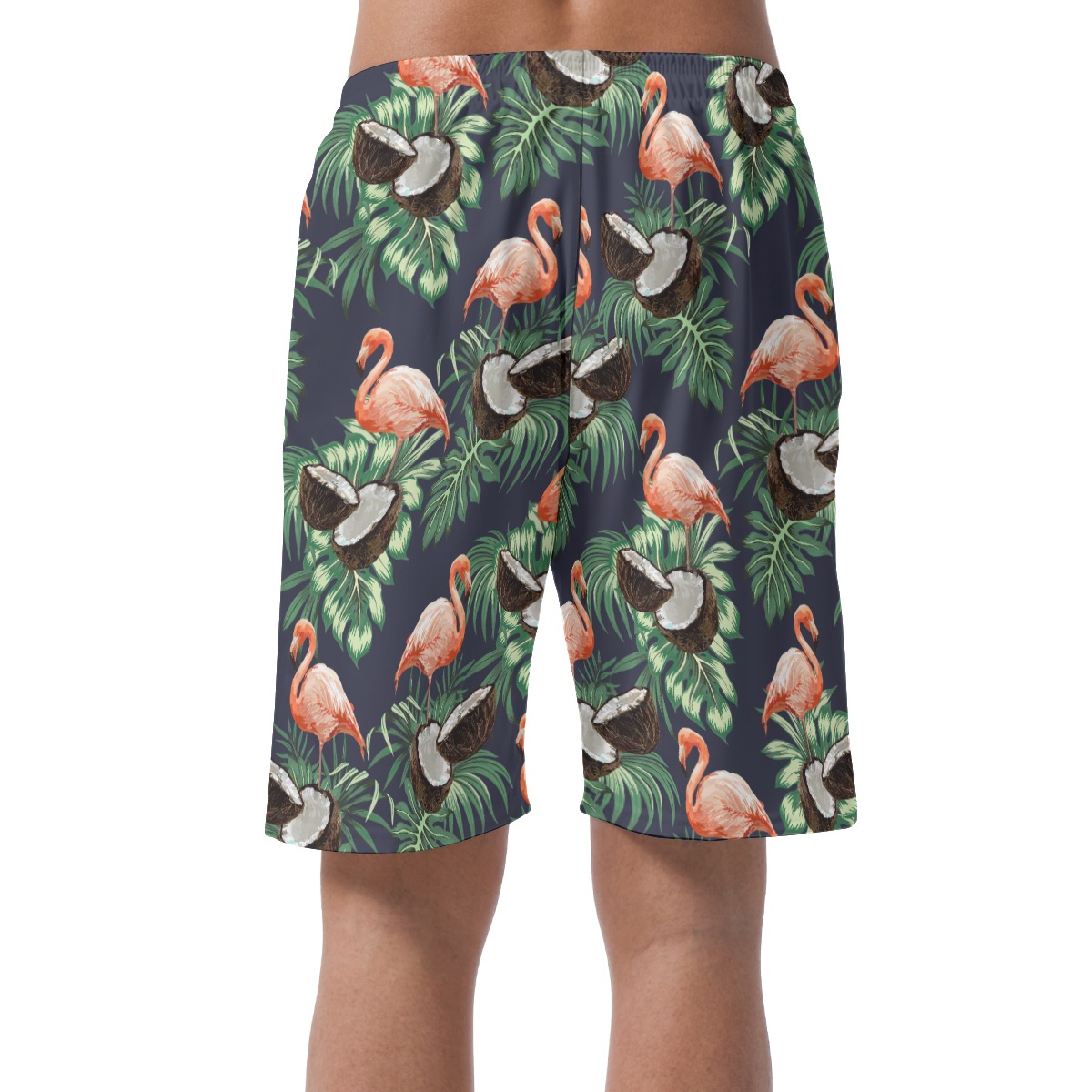 Men's Pink Flamingo Coconut Hawaii Beach Shorts