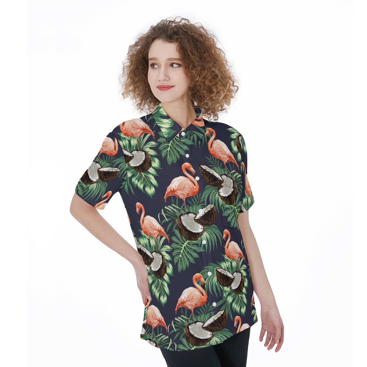 Best Pink Flamingo Coconut Aloha Shirt For Women