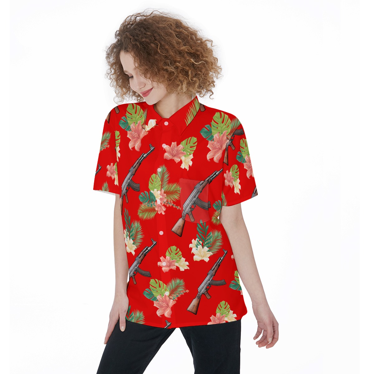 Tactical Gun Hawaiian Shirt For Women - variant image 1