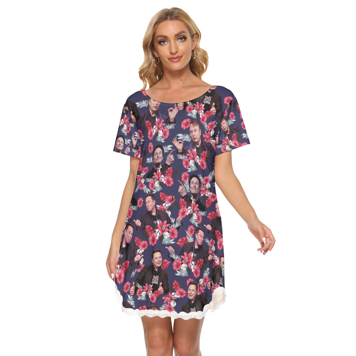 Elon Musk Hawaiian Lace Dress For Women - variant image 1