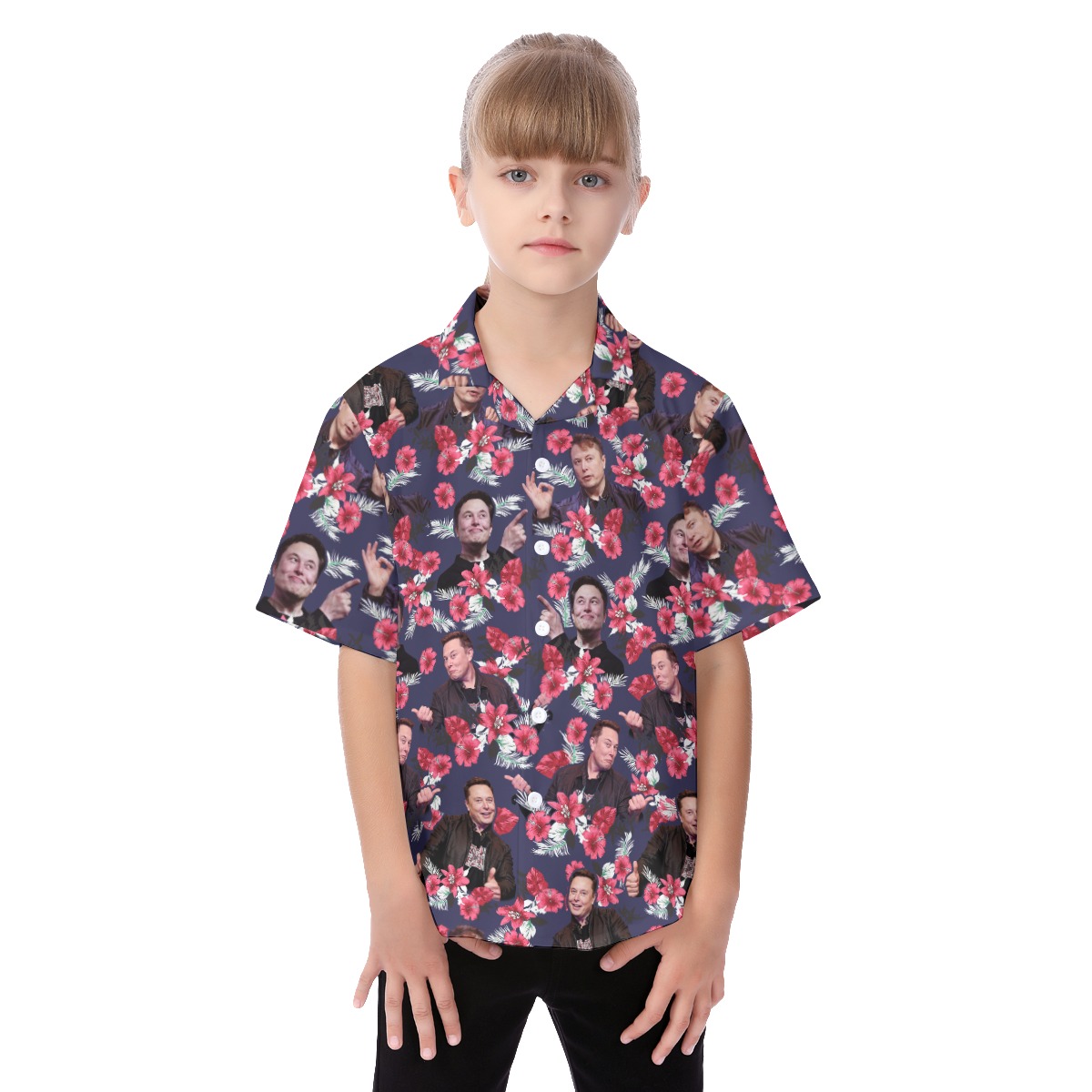 Elon Musk Kid's Hawaiian Shirt - variant image 1