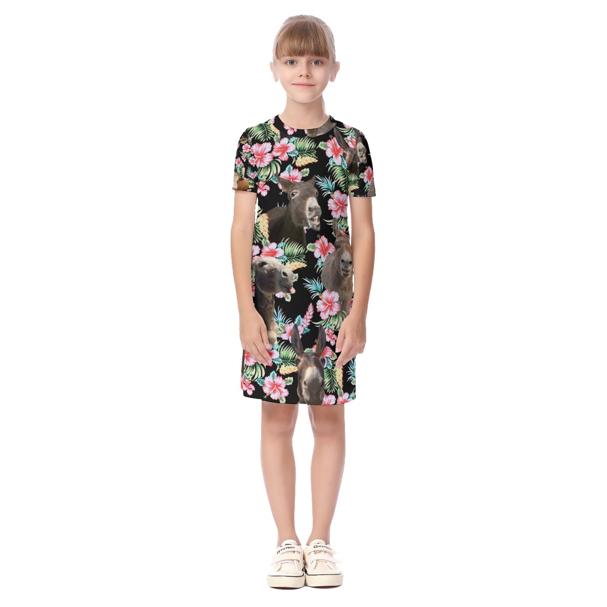 Donkey Floral Aloha Dress For Kids - variant image 1