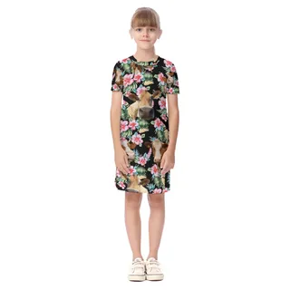 Cow Hawaiian Flower Dress For Kids