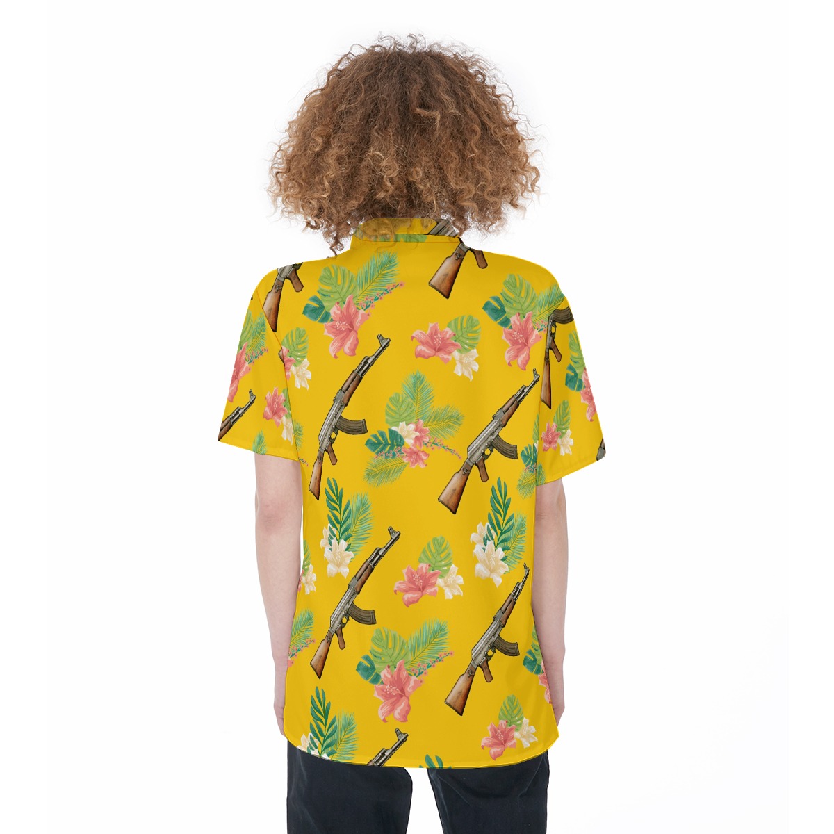 Floral Gun Aloha Shirt For Women