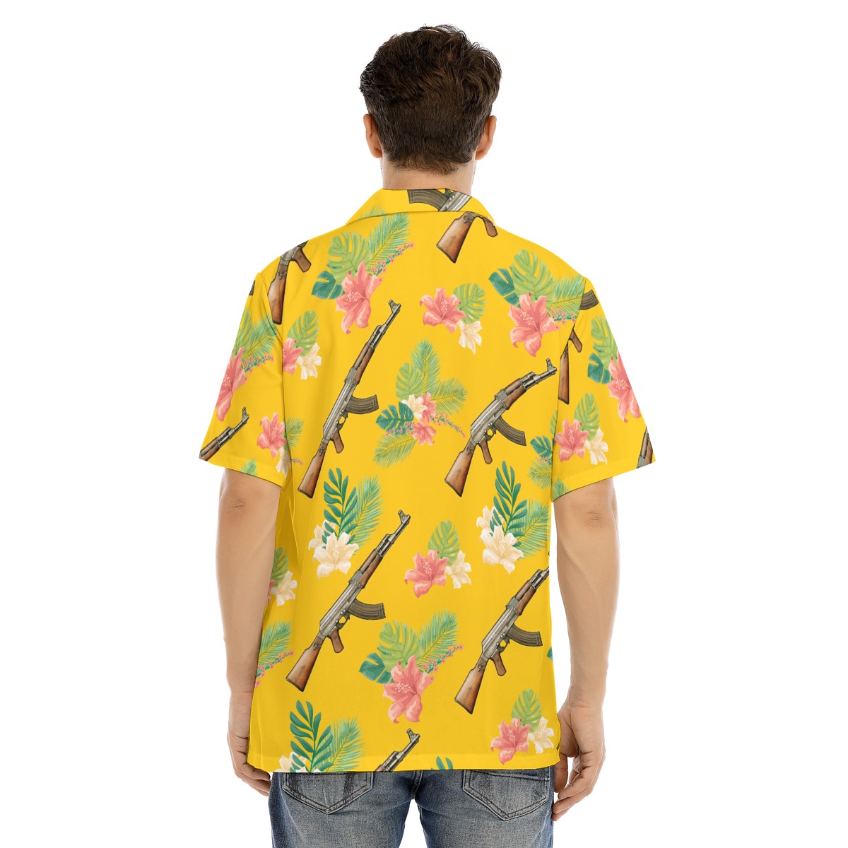 Gun Yellow Hawaiian Men's Shirt