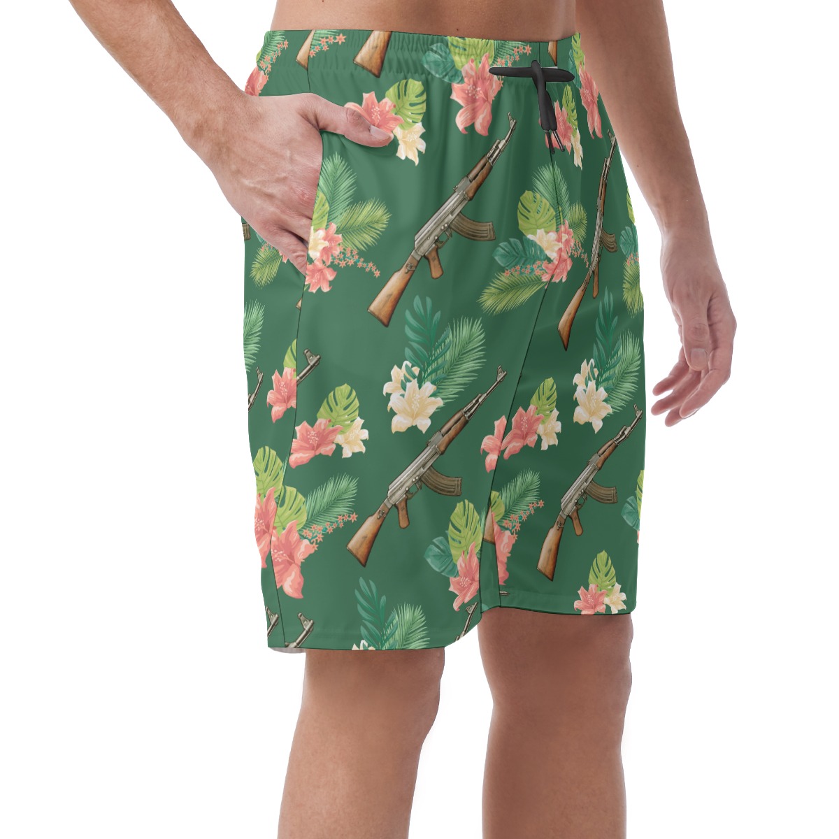 Funny Gun Hawaiian Men Shorts For Vacation