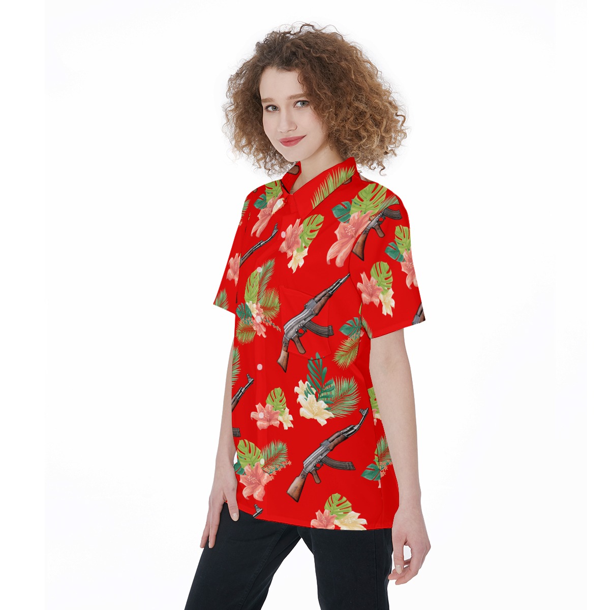 Tactical Gun Hawaiian Shirt For Women