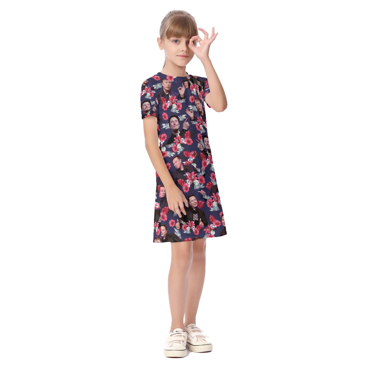 Elon Musk Floral Dress For Kids