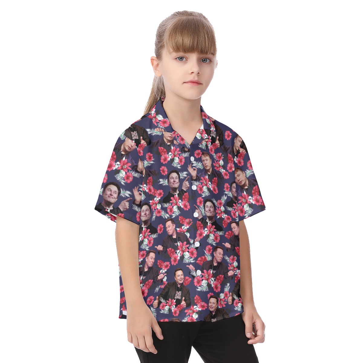 Elon Musk Kid's Hawaiian Shirt