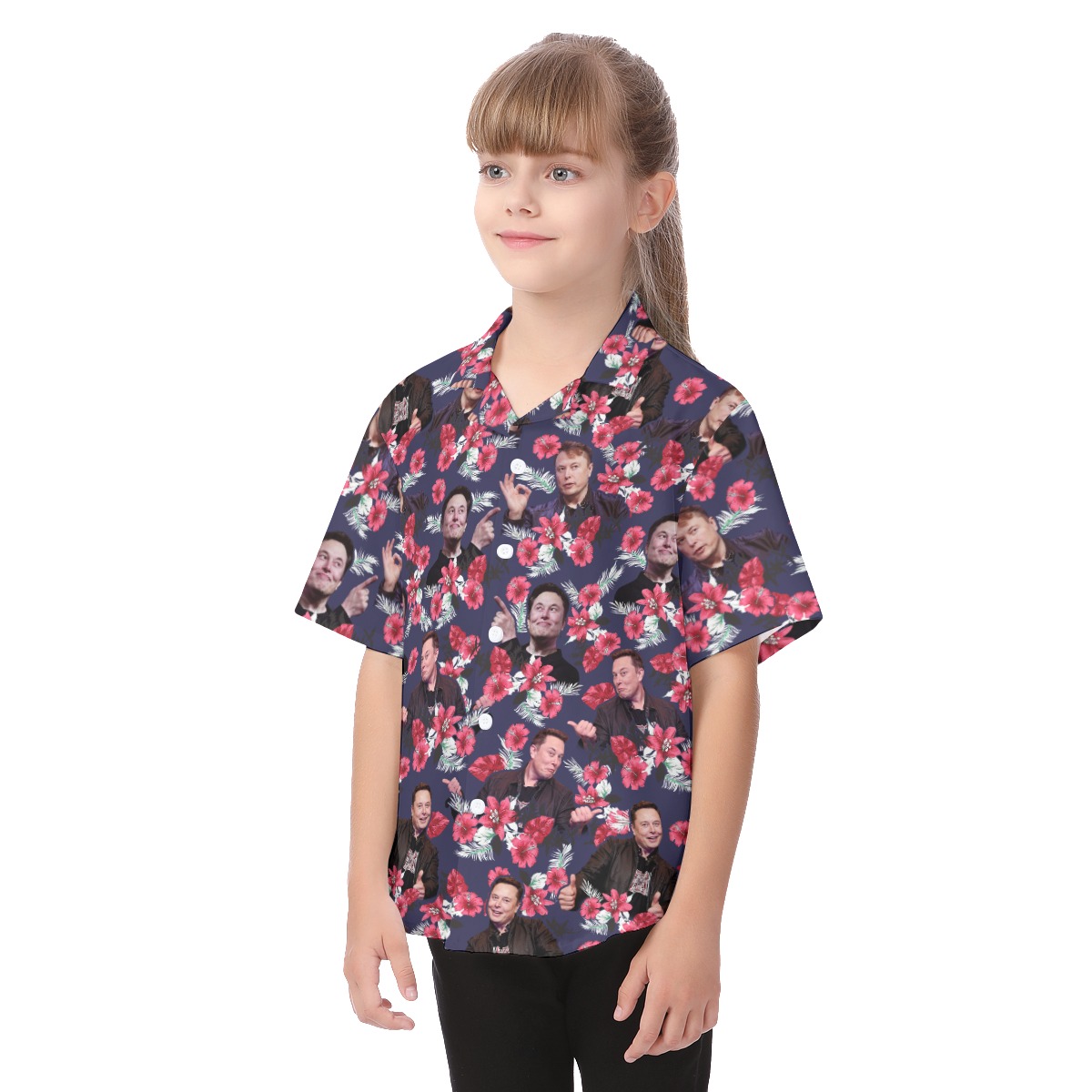 Elon Musk Kid's Hawaiian Shirt