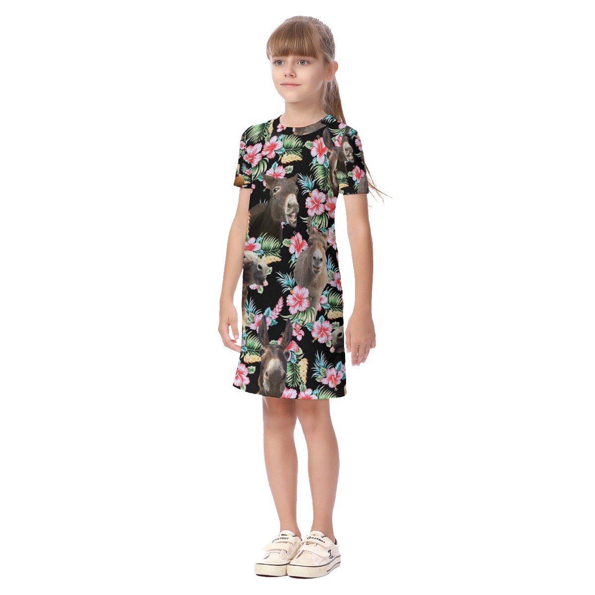 Donkey Floral Aloha Dress For Kids