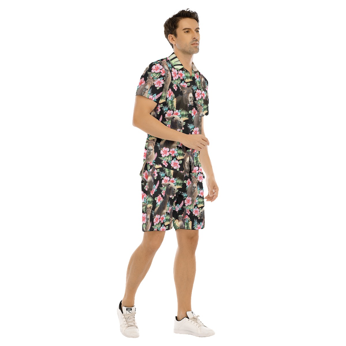 Donkey Hawaiian Flower Shirt Set For Men