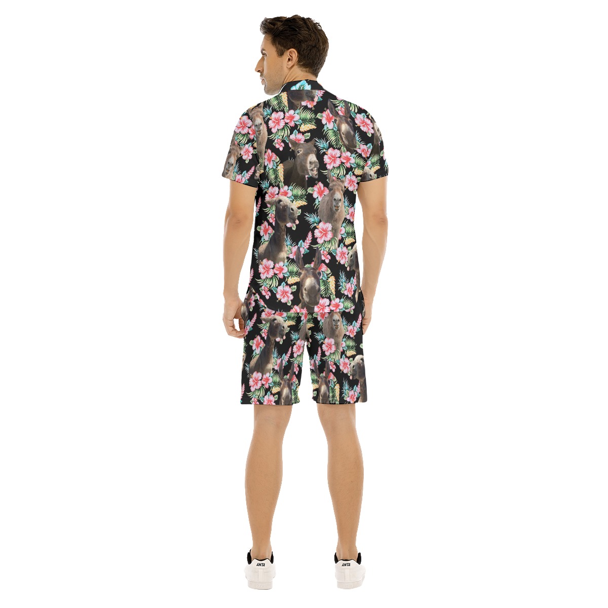 Donkey Hawaiian Flower Shirt Set For Men