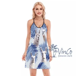 Funny Llama Beach Dress For Women