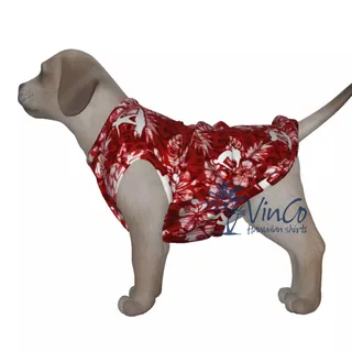 Red Surfing Beach Tank Top For Dogs