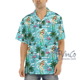Sexy Girl Surfing Hawaiian Shirt For Men